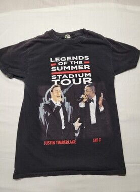 2013 Timberlake Jay Z Legends of the Summer Stadium Tour Tee Womens Sz S 16x24